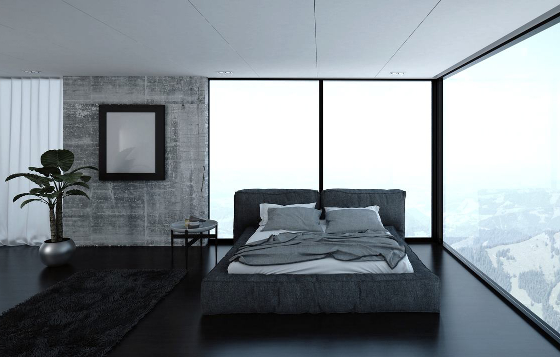 Gạch lát nền phòng ngủ màu đen phù hợp với gia chủ mệnh Mộc